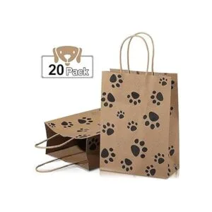 Blulu 20 bolsas de regalo con estampado de pata de_3