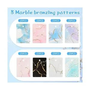 Juego de 800 tarjetas de aretes con diseño de mármol con_2