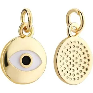BENECREAT 10 dijes de esmalte de mal de ojo chapado en oro_1