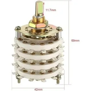 uxcell 2P11T Pomo de conmutación giratorio de 2 polos y_2