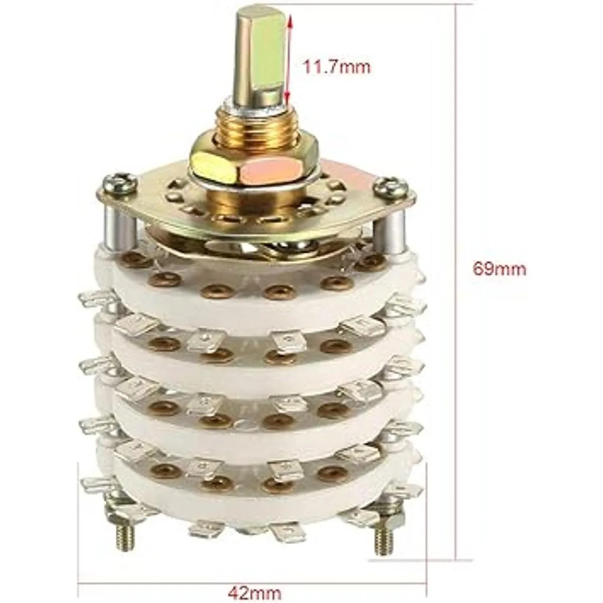 uxcell 2P11T Pomo de conmutación giratorio de 2 polos y_2
