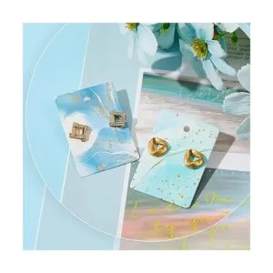 Juego de 800 tarjetas de aretes con diseño de mármol con_7