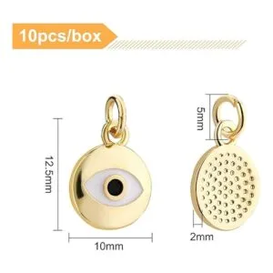 BENECREAT 10 dijes de esmalte de mal de ojo chapado en oro_2