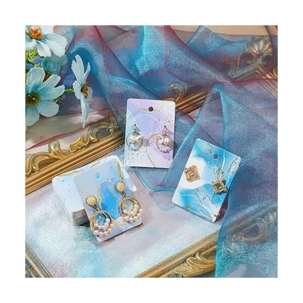 Juego de 800 tarjetas de aretes con diseño de mármol con_5