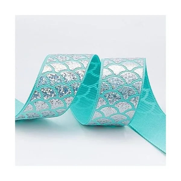 FINGERINSPIRE Cinta de sirena de 10 yardas color azul_4