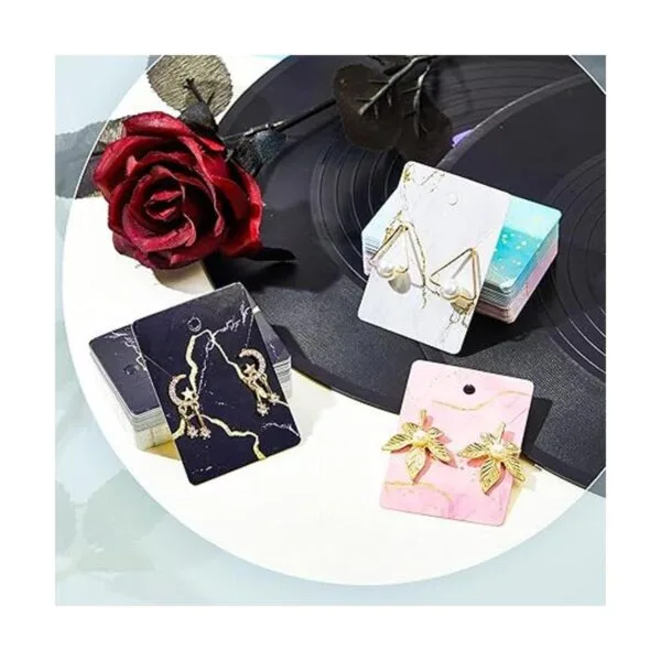 Juego de 800 tarjetas de aretes con diseño de mármol con_6