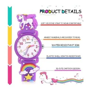 VAPCUFF Reloj para niñas Reloj impermeable de dibujos_3