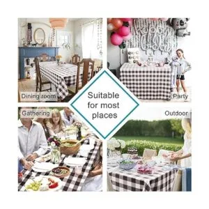 Hiasan Mantel rectangular a cuadros resistente a las_2