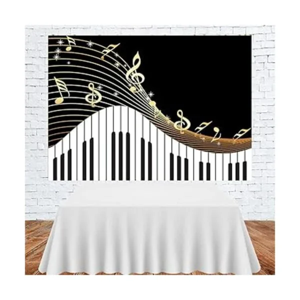 Telón de fondo con tema de piano para fotografía notas_3