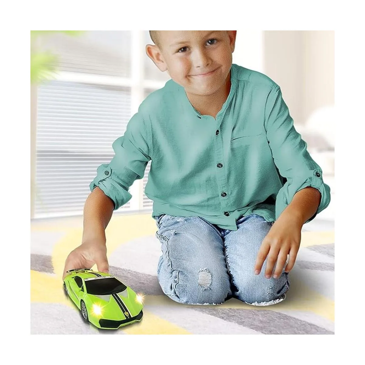 ArtCreativity Green Racer Car con luces y sonidos auto_6