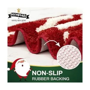 Nymphia Tapete de baño de Navidad decoración de baño de_4