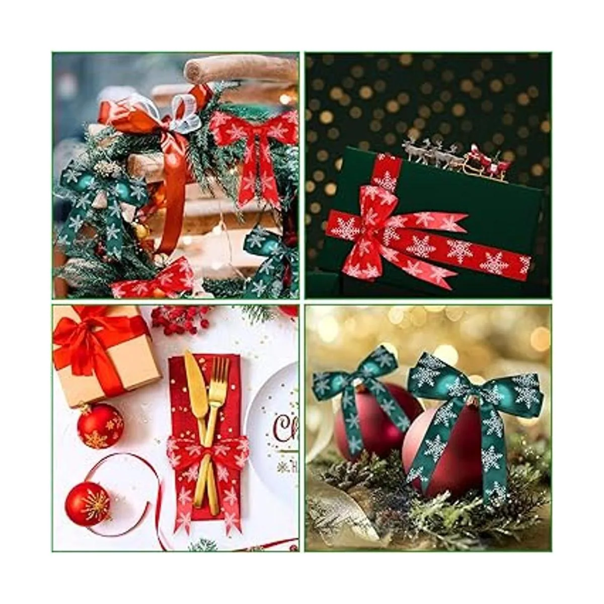 DECYOOL 4 rollos de 100 yardas de cinta de copo de nieve_7