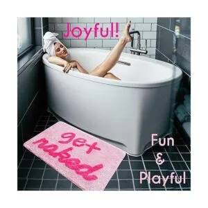 Get Naked Tapete de baño rosa divertido y lindo tapete de_5