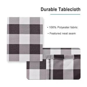 Hiasan Mantel rectangular a cuadros resistente a las_4