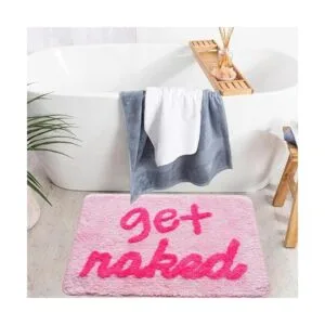 Get Naked Tapete de baño rosa divertido y lindo tapete de_4