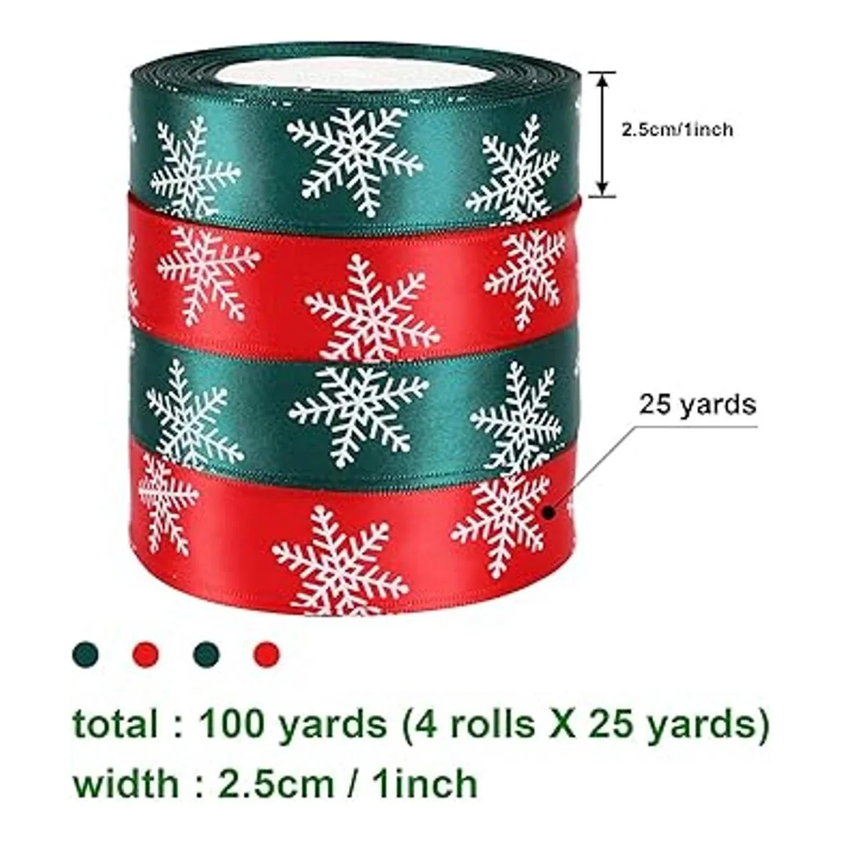 DECYOOL 4 rollos de 100 yardas de cinta de copo de nieve_2