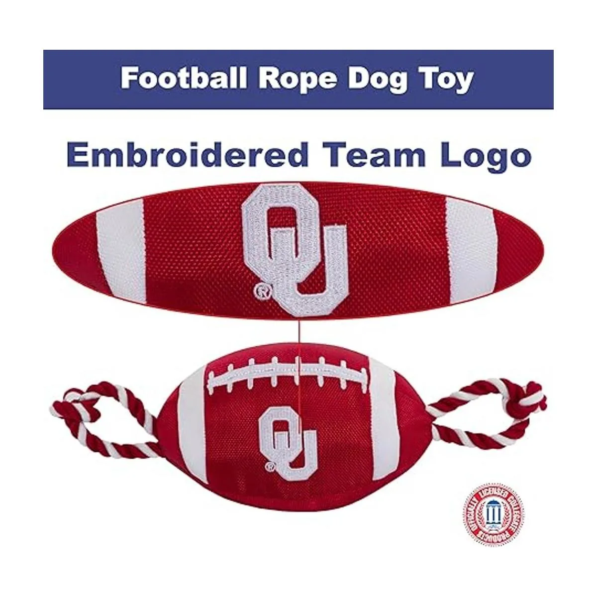 Pets First NCAA Oklahoma Sooners juguete de fútbol_4