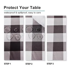 Hiasan Mantel rectangular a cuadros resistente a las_3