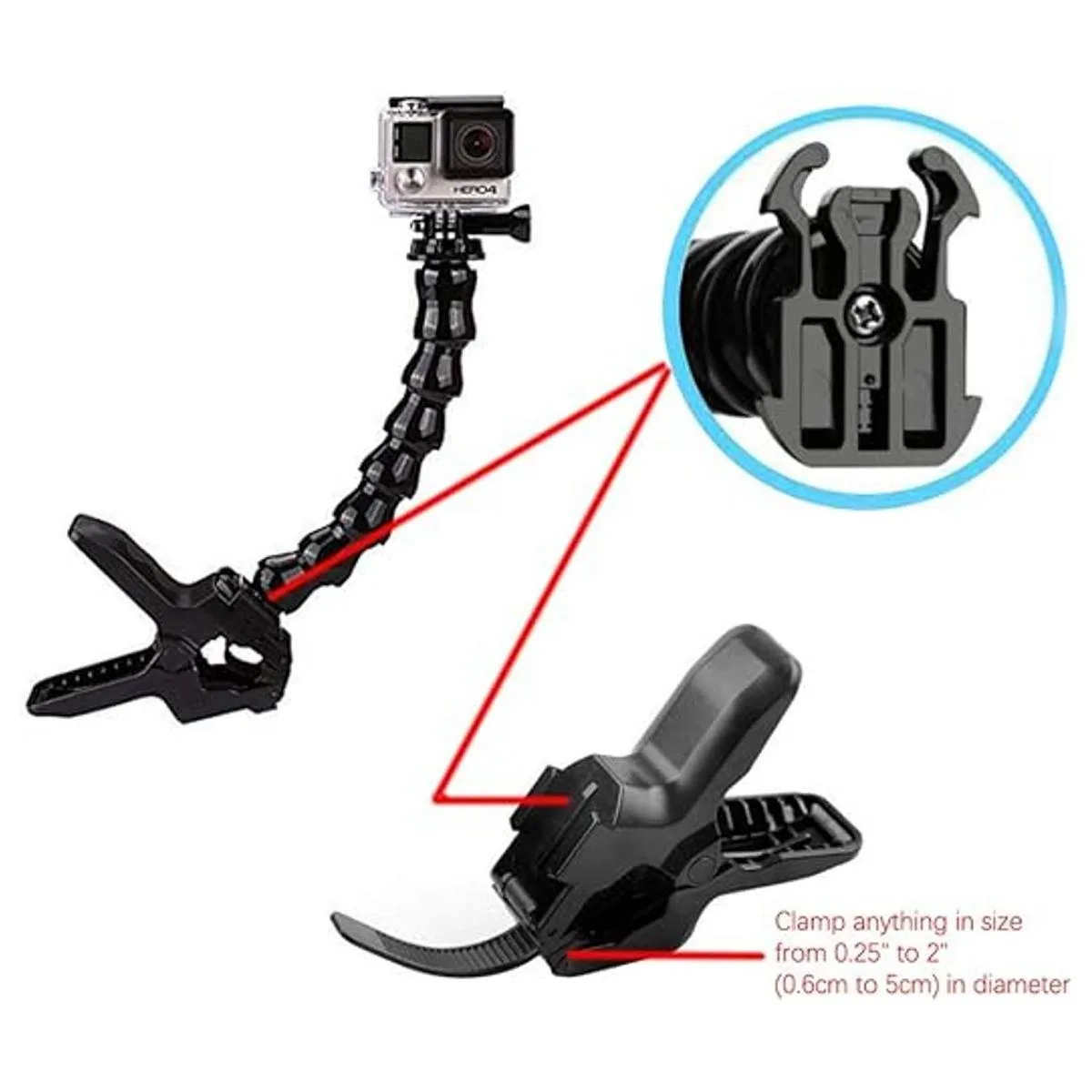 Walway Abrazadera de montaje con cuello de cisne ajustable_6