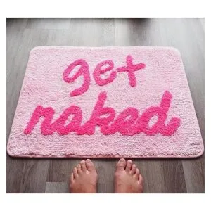Get Naked Tapete de baño rosa divertido y lindo tapete de_7