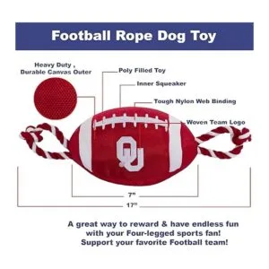 Pets First NCAA Oklahoma Sooners juguete de fútbol_3