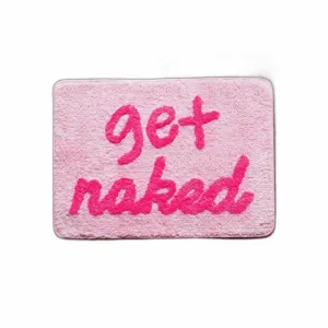 Get Naked Tapete de baño rosa divertido y lindo tapete de_1