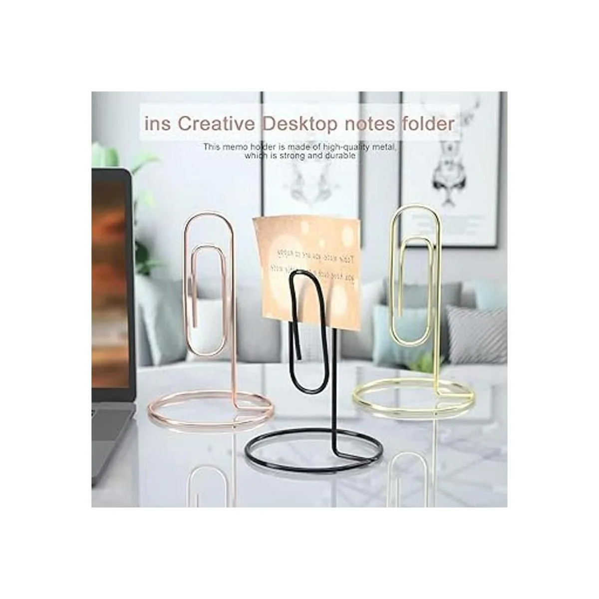 Soporte para notas de escritorio 4 piezas clip de papel_3