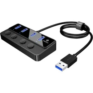 Qeefun Hub USB 3.0 de 4 puertos con cable extendido de 2_1