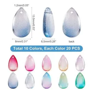 PH PandaHall 10 cuentas de lágrima de colores 200 cuentas_4