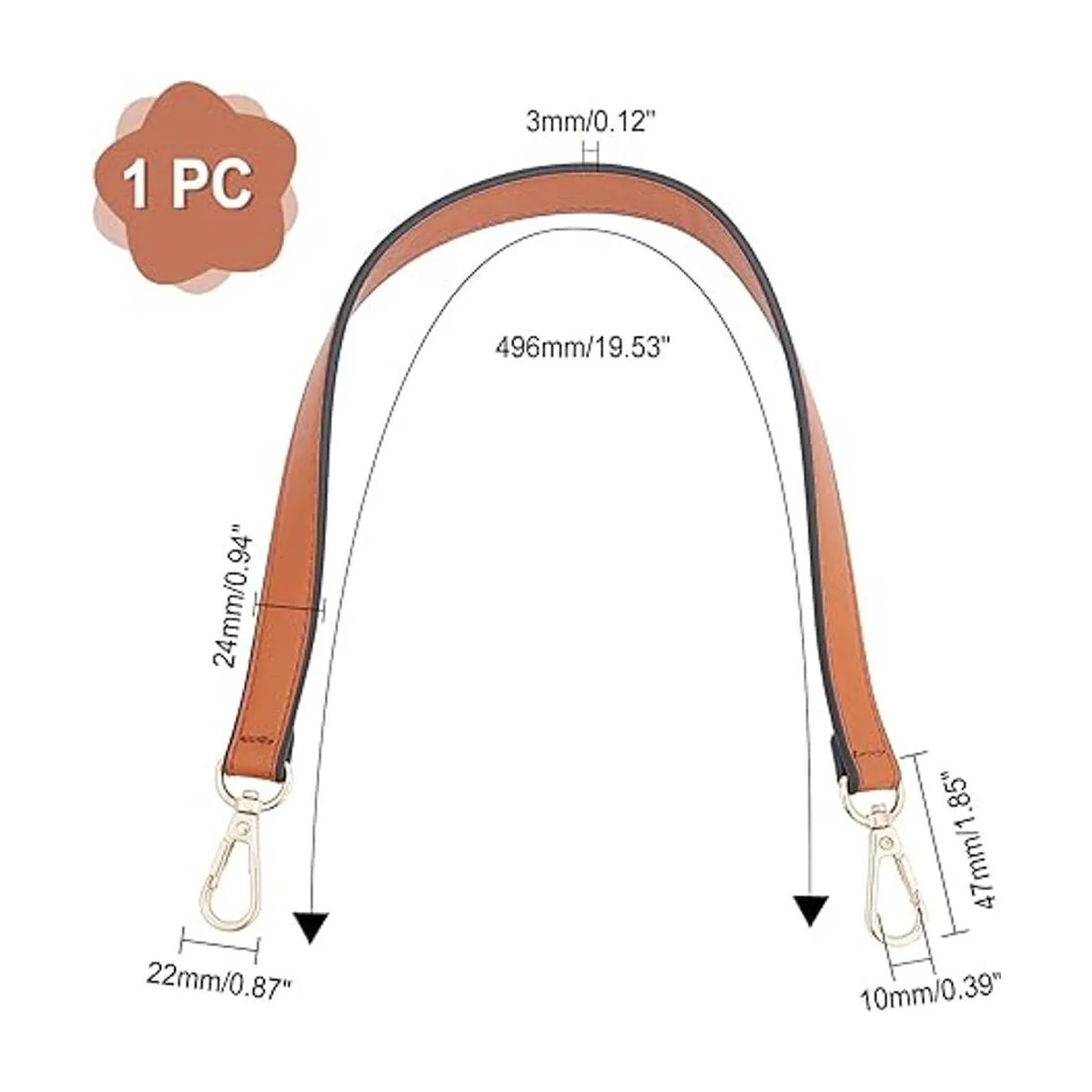 WADORN Mango de cuero para bolso correa de cuero_4