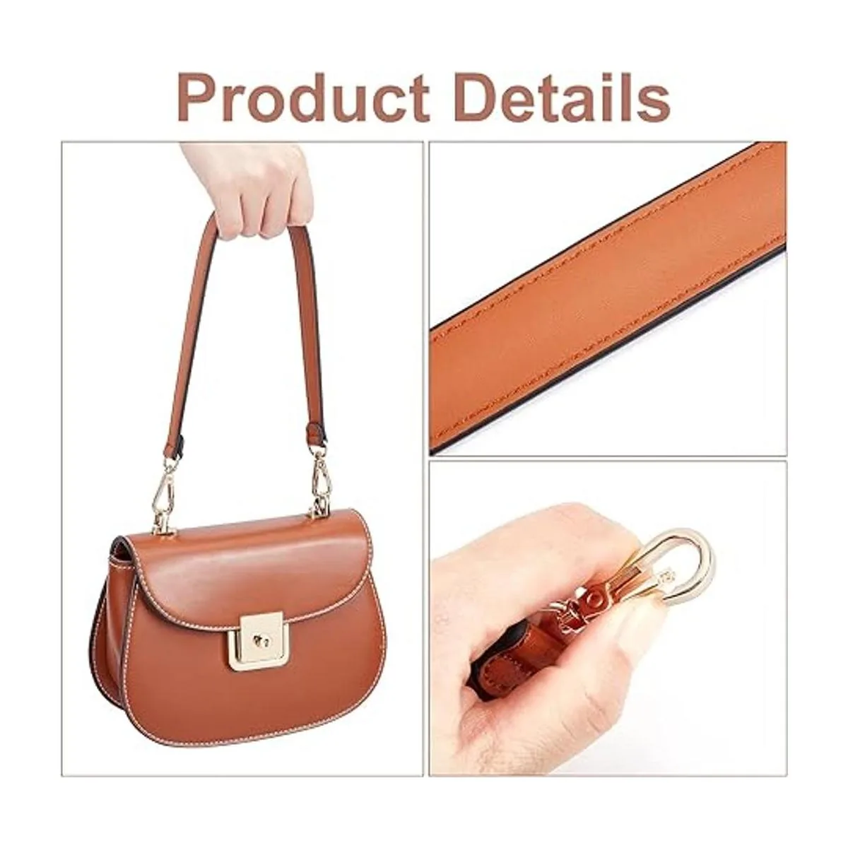 WADORN Mango de cuero para bolso correa de cuero_5