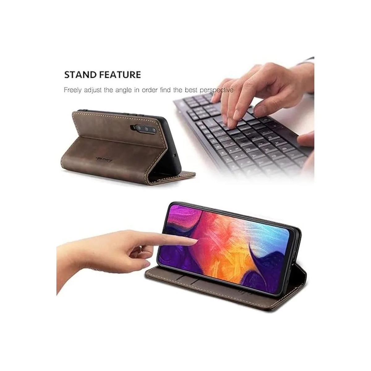 Bpowe Funda de piel tipo cartera para Samsung Galaxy A50_5