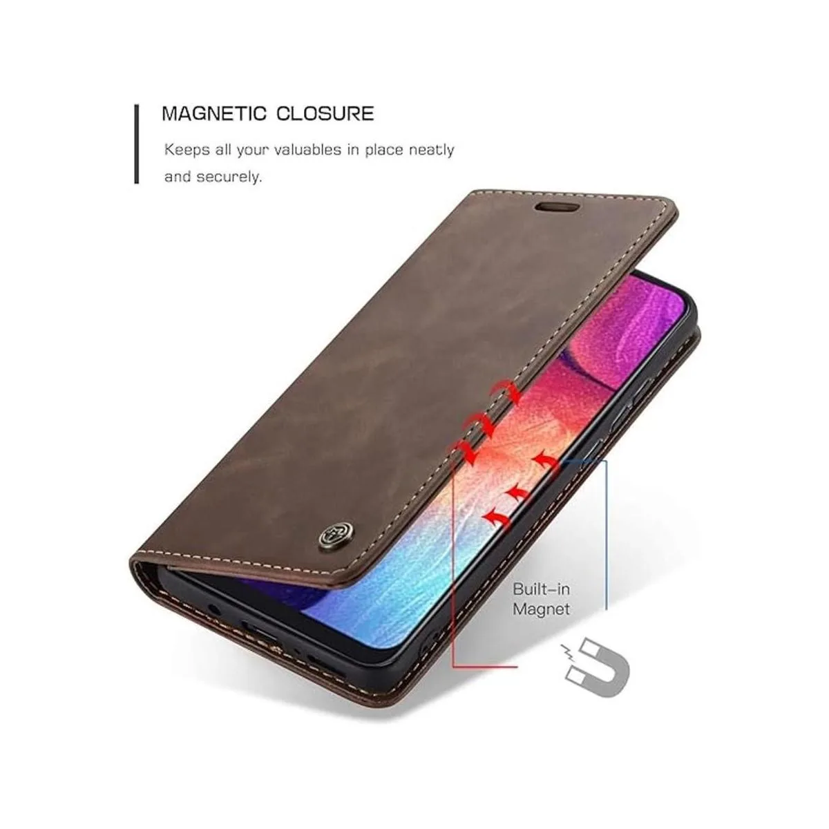 Bpowe Funda de piel tipo cartera para Samsung Galaxy A50_4