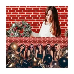 6 manteles de fondo de pared de piedra de ladrillo rojo de_4