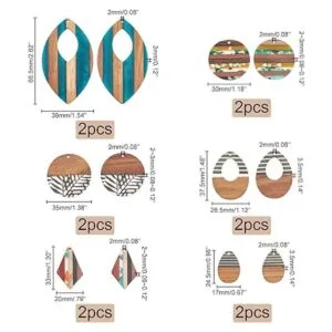 PH PandaHall 6 estilos de colgantes de madera de resina_4