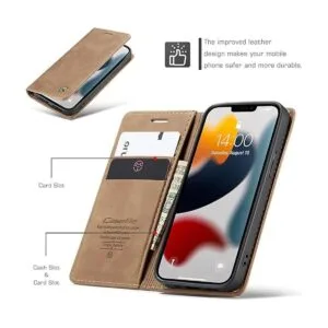 Kowauri Funda de piel con tapa para iPhone 13 Mini diseño_3