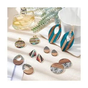 PH PandaHall 6 estilos de colgantes de madera de resina_2