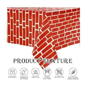 6 manteles de fondo de pared de piedra de ladrillo rojo de_3