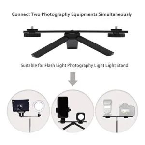 Zeetain Soporte de trípode dual Speedlite barra de_6