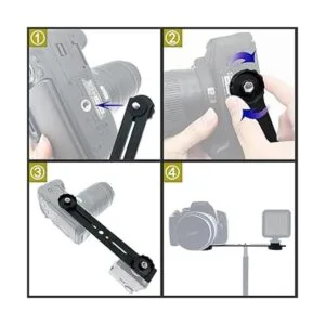 Zeetain Soporte de trípode dual Speedlite barra de_7