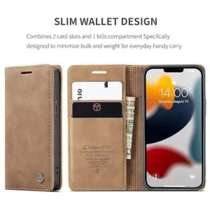 Kowauri Funda de piel con tapa para iPhone 13 Mini diseño_2