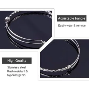 PH PandaHall Pulsera ajustable de acero inoxidable 2.5_4