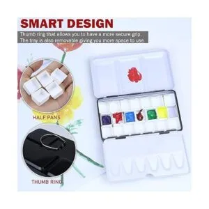 DUGATO Paleta de acuarela vacía con tapa paleta plegable_3