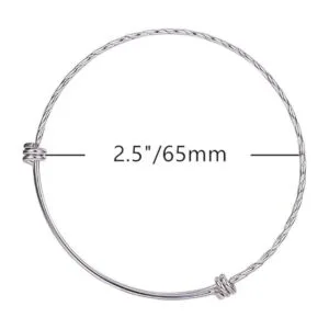 PH PandaHall Pulsera ajustable de acero inoxidable 2.5_3