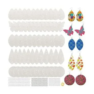 SHUANGART Kit de fabricación de 60 aretes de cuero_1