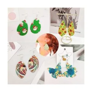 SHUANGART Kit de fabricación de 60 aretes de cuero_6