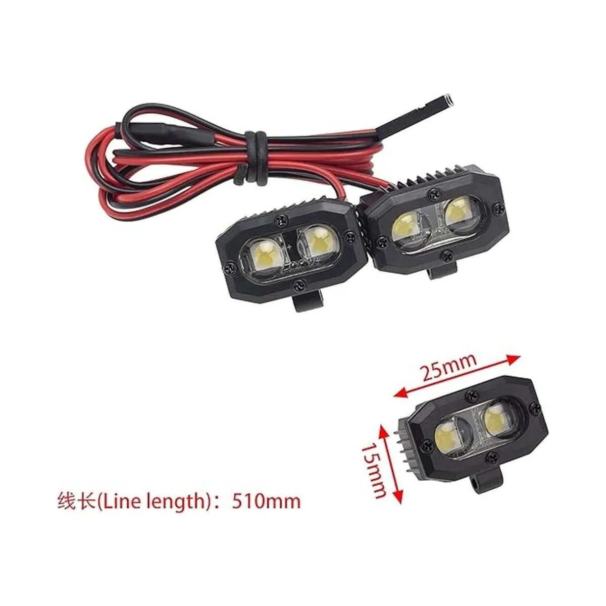 DKKY RC Luz de parachoques con 2 luces LED dobles con_2