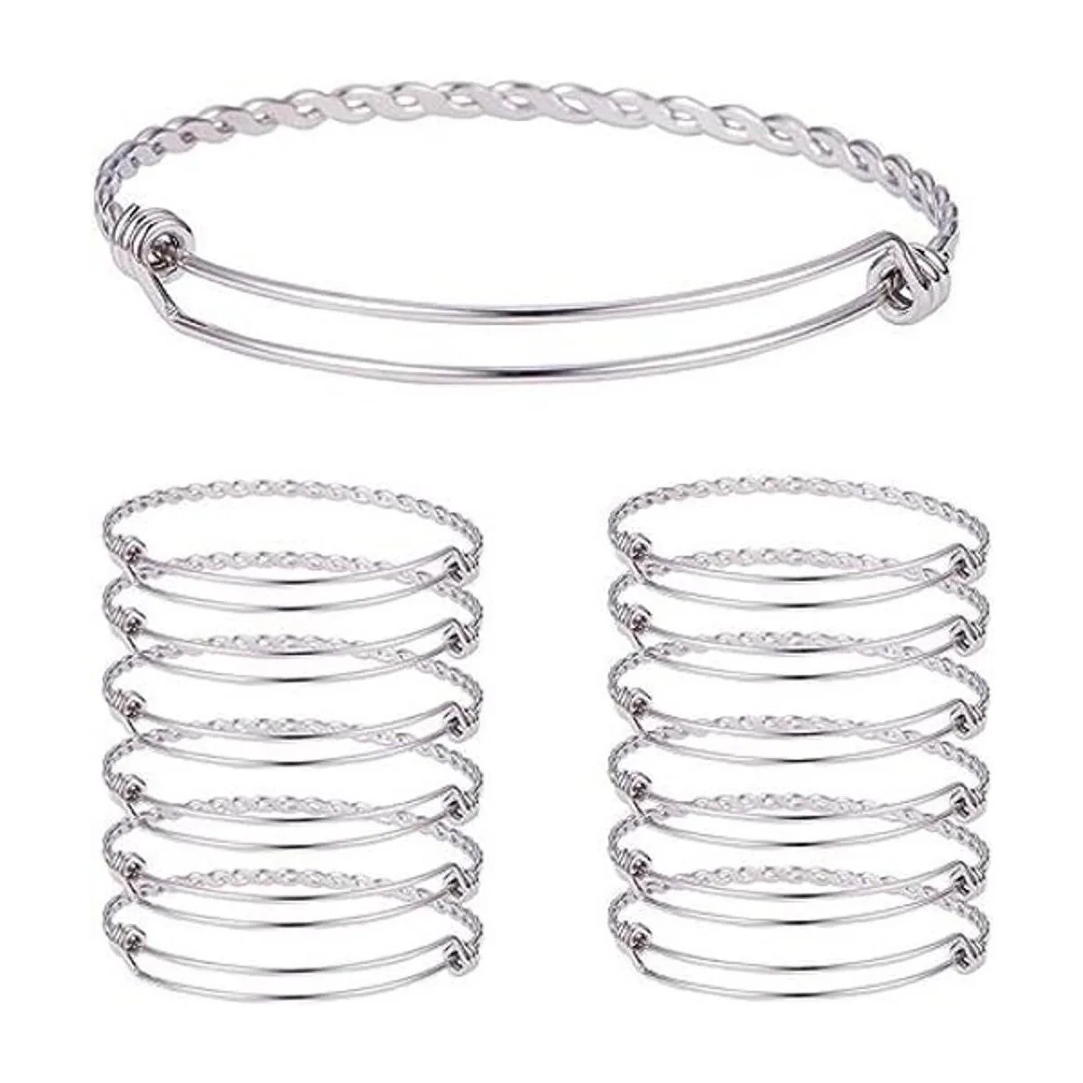 PH PandaHall Pulsera ajustable de acero inoxidable 2.5_1