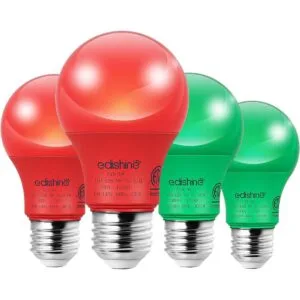 EDISHINE Paquete de 4 bombillas LED rojas y verdes_1