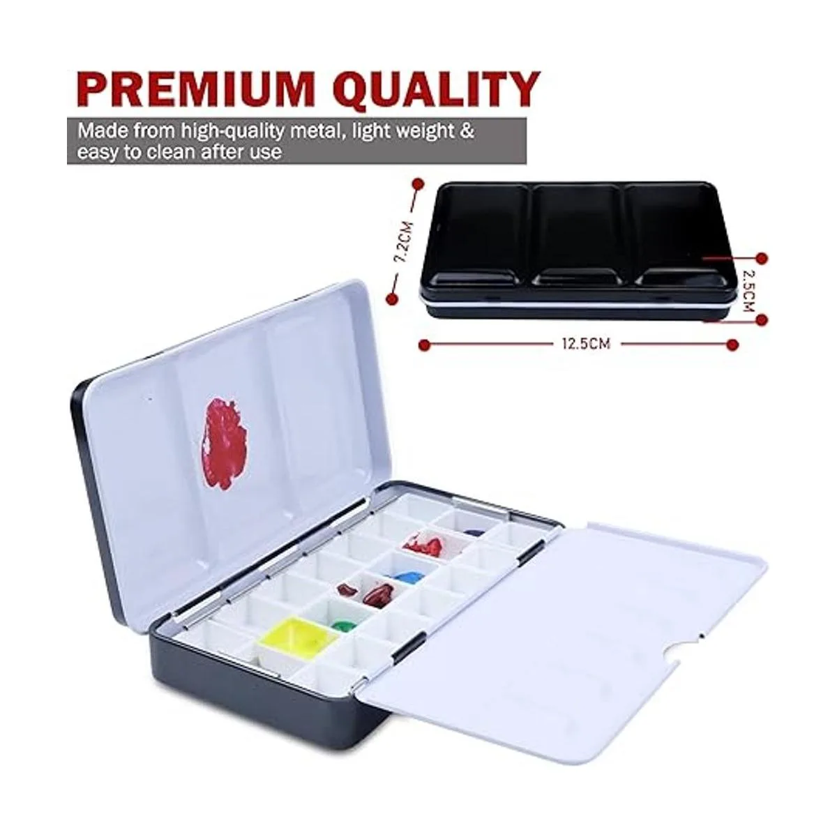 DUGATO Paleta de acuarela vacía con tapa paleta plegable_2